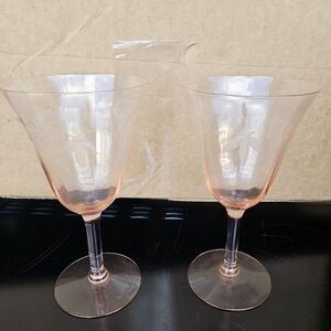 Princess House Pink Wine Glasses